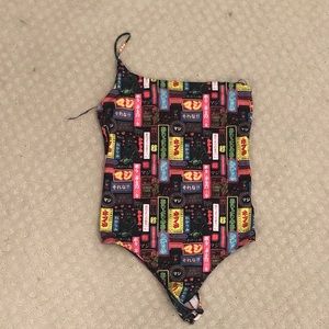Bershka One Shoulder Bodysuit Size L